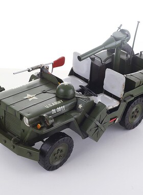 现货外贸工艺品 铁艺军车模型摆件欧式复古酒吧装饰品摄影道具 13