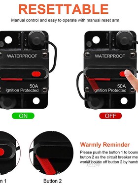 50-300A AMP Circuit Breaker Dual Battery IP67 Waterproof 12V