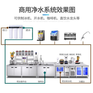 千盛奶茶店设备全套冷藏不锈钢操作台奶茶水吧台商用饮品店工作台