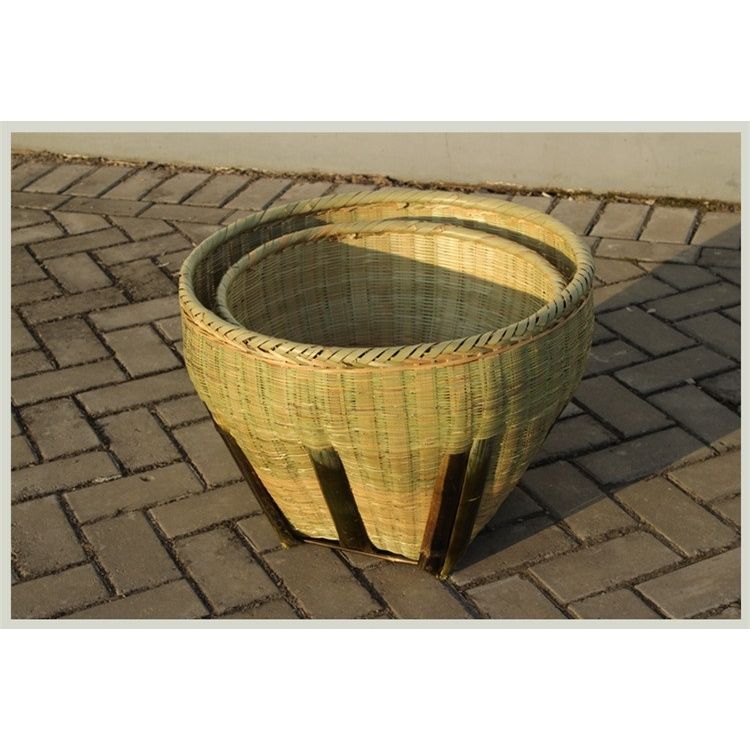 热销手工b编织竹箩筐竹匾竹篓收纳竹制品竹箩筐淘米箩篼喜事簸箕