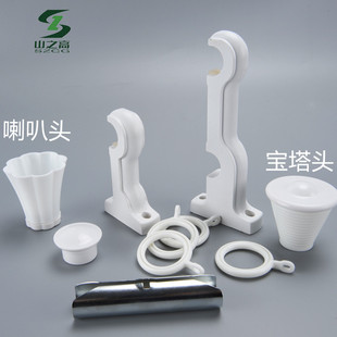 现代简约白色窗帘杆罗马杆合金单杆双杆打孔窗帘轨道钠米消静音杆