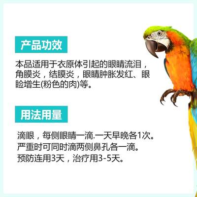 推荐心连心眼病康一滴灵单眼伤风玄凤牡丹鹦鹉衣原体眼睛流泪肿胀