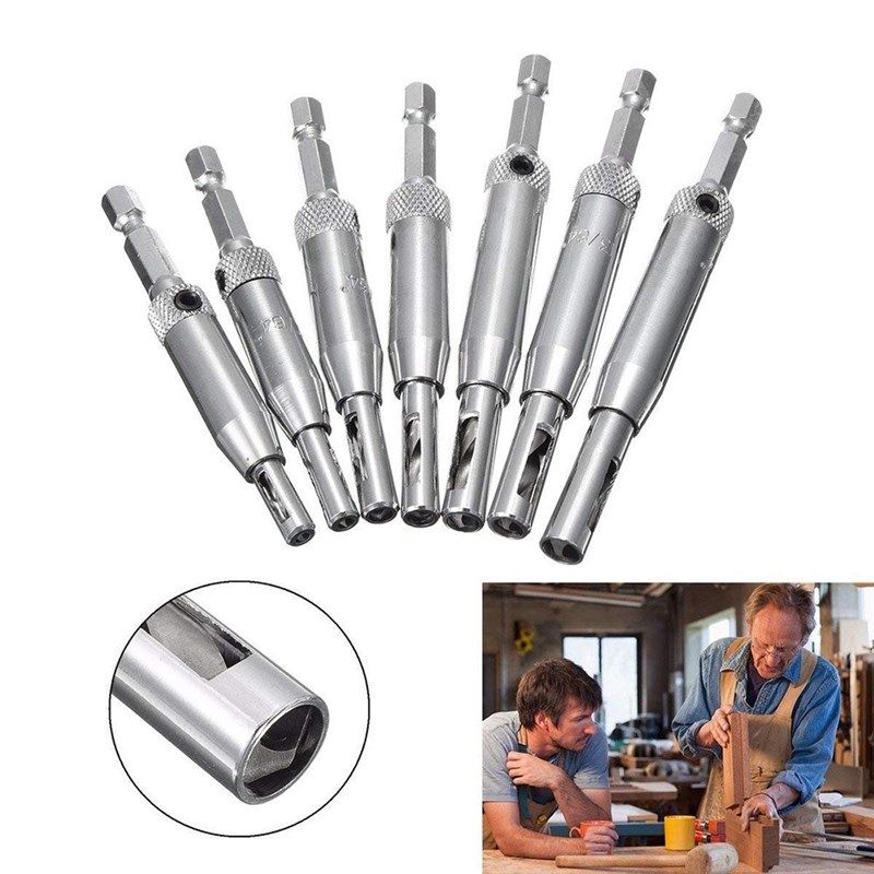1Set Center Drill Bit Doors Self Centering Hinge Tapper Core