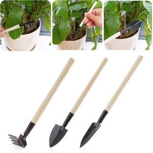 Rake Stainless Wood Shovel Handle Plants 新品 Potted Steel