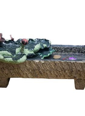 鱼缸鱼池户外摆件小造景落地阳台水系布置循环水流水庭院景室外