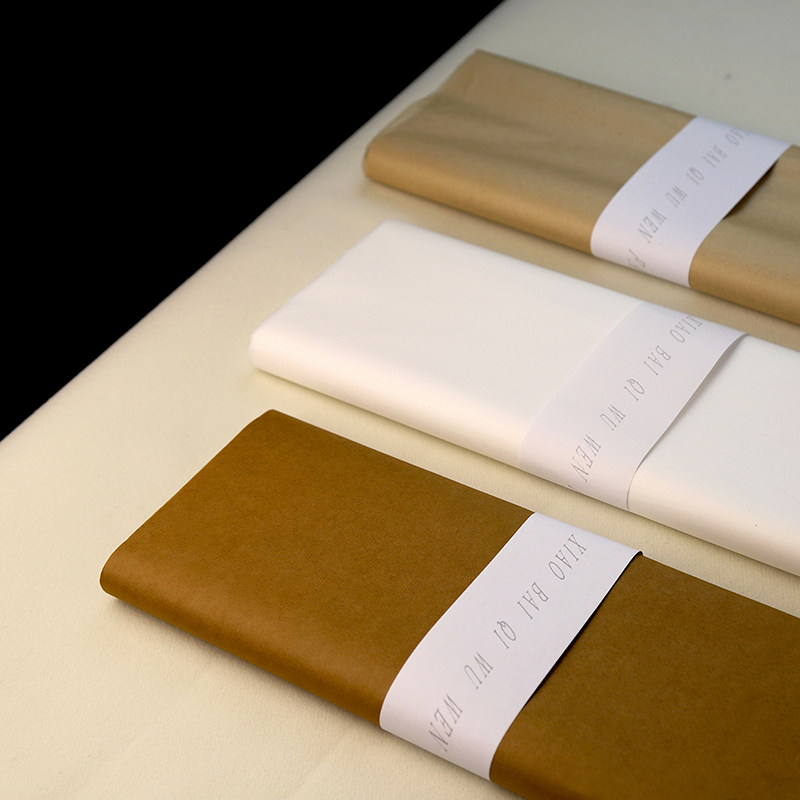 小白栖梧蝉翼毛边纸毛笔书法专用b宣纸皮纸无格7分熟仿古小楷书纸