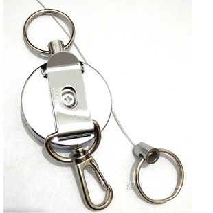 Badge Car Pull Tag Name Holder Ring Key Retractable Metal