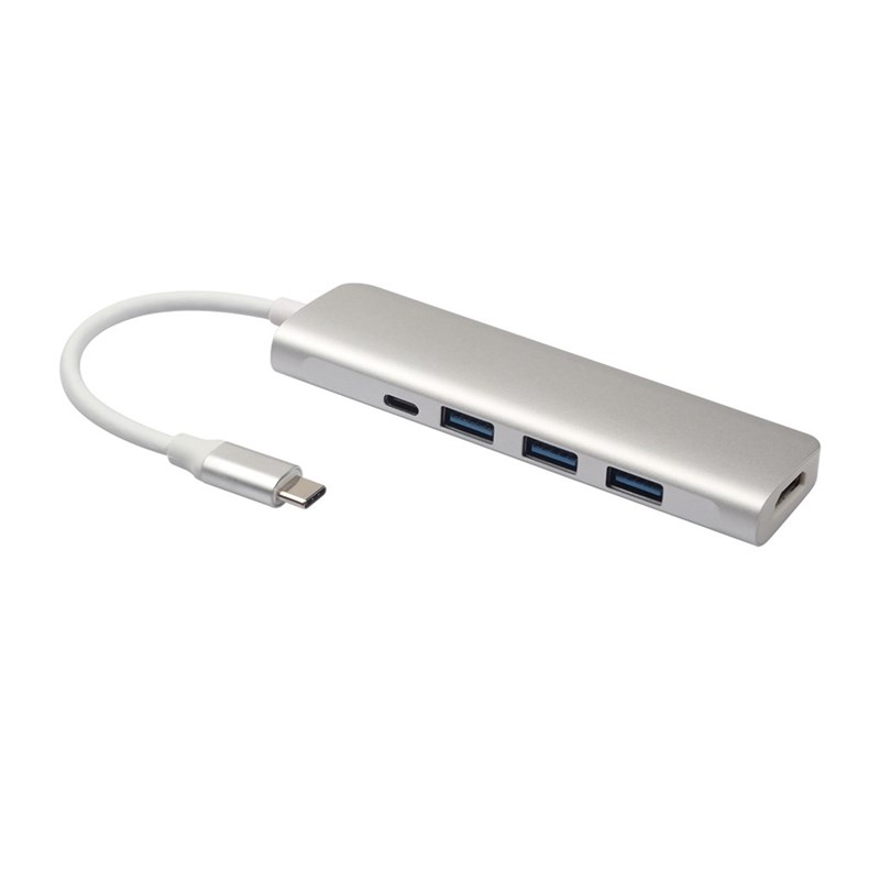 5 in 1 Type-C Digital Multiport Hub Aluminum Alloy Shell HD