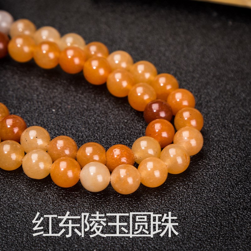 现货厂家直销饰品配件天然红东陵绿东陵玉散珠圆珠串珠子半成品