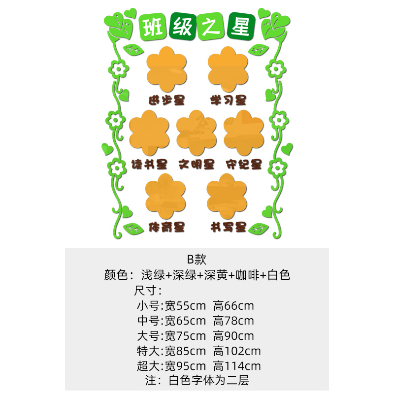 教室布置装饰每周进步班级之星墙贴初中小学3d立体文化建设墙贴纸