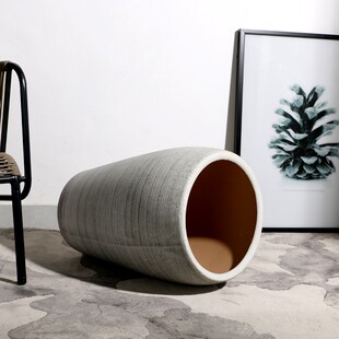 高款特大号花盆50cm以上40粗陶落地高脚陶瓷摆件客厅高筒北欧简约