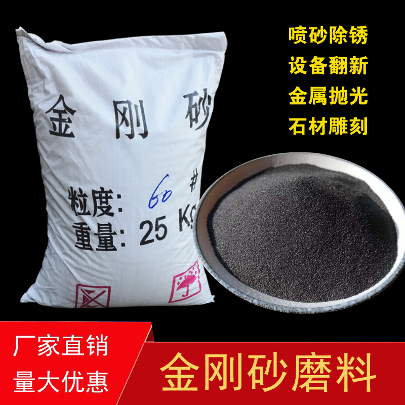 25KGc金刚砂磨料喷砂机砂料金属工件翻新除锈抛光打磨材料石材刻
