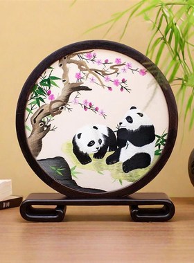 苏绣手工刺绣双面绣摆件非遗工艺品新中式装饰伴手礼品送老外礼物