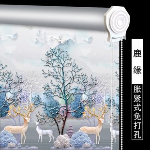 IZ4A家用卷帘隔热窗r帘胀紧免打孔升降卫生间厨房厕所全遮光防水