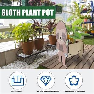 速发Sloth Succulent Wooden Animal Labrador Planter