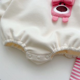 超萌婴儿网红套装春秋洋气女宝宝包屁衣可爱公主风连体哈衣三角爬