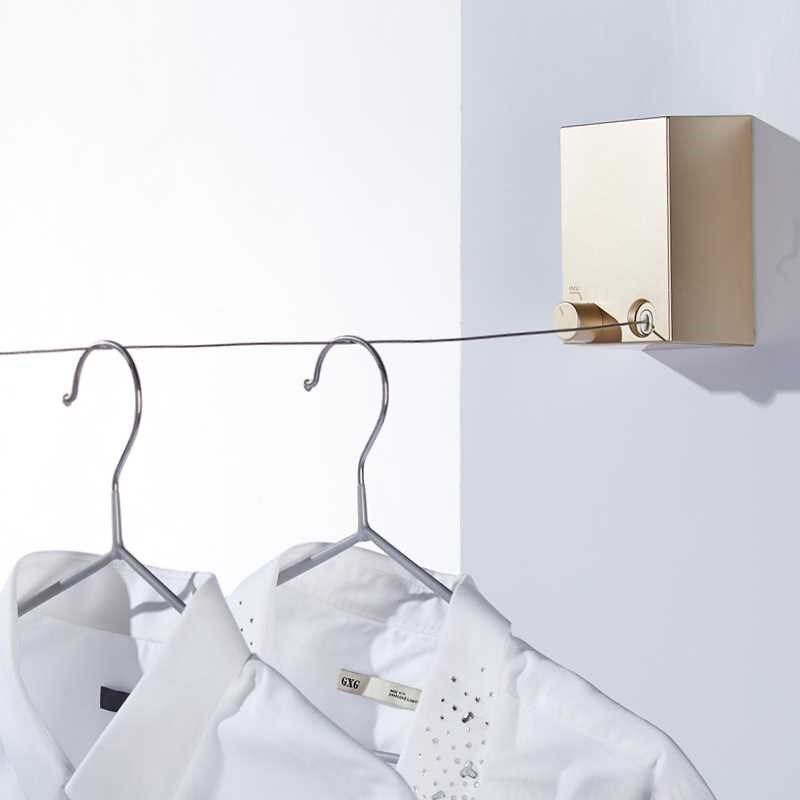 隐形收缩晾d衣绳免打孔卫生间伸缩晾衣架室内晾衣神器阳台晒凉衣