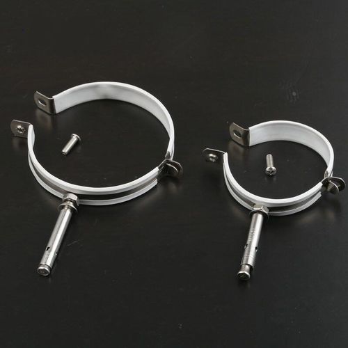 不锈钢包胶吊码管码带拉爆螺丝 PVC排水管支架包胶吊码管卡子支架