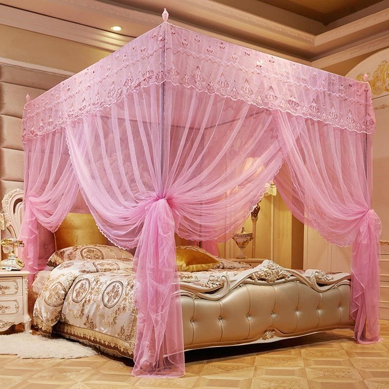 宫廷落地式三开门蚊帐双人成人家用蚊帐方顶加粗支架公主风蚊帐,床上用品,蚊帐,淘宝优惠券,粉丝福利购,淘宝优惠卷