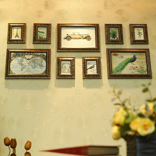 相框b墙组合创意美式 欧式 复古挂墙沙发背景照片墙装 饰免打孔客厅