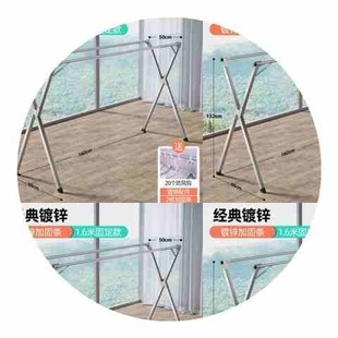 阳台伸缩晾衣架外伸落地室u内不锈钢折叠晒被凉衣杆室外双杆X型挂