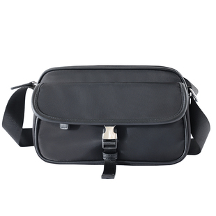 新款小众尼龙帆布单肩斜挎男包横款防水日系潮流百搭多功能手机包