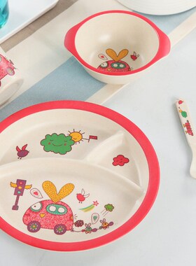 Cute Partition Dinnerware set,Baby eating tableware separate