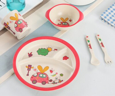 Cute Partition Dinnerware set,Baby eating tableware separate