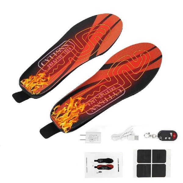B 9lecteic Hrated Sthoe Insoles 3E00Mah Rechargeab