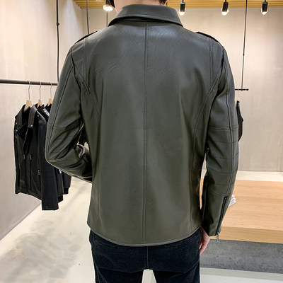 速发Fashion Jaqueta De Couro Slim Fit Chaqueta Cuero Hombre