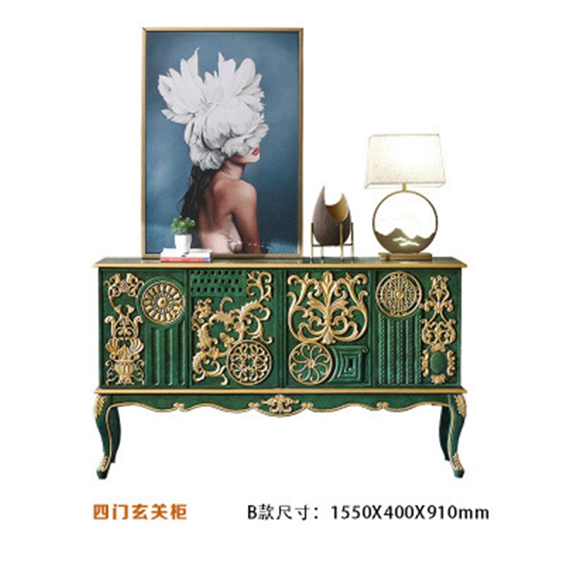 美式玄关柜进门轻奢风实木入户门厅隔断门厅柜欧式轻Y奢法式餐边