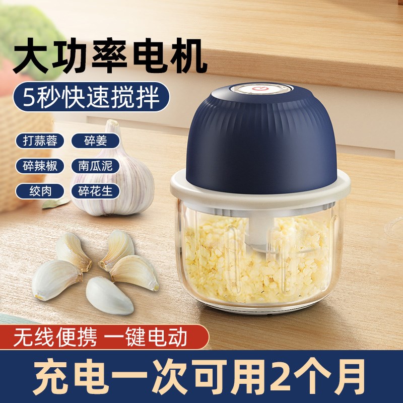 料理机家用蒜泥器绞肉机辅食器无线便V携一键启动正品