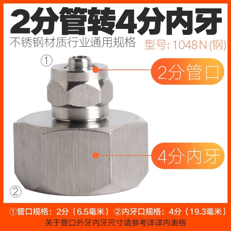 pe管304不锈钢对丝接头变双外丝直接加长2分分3分转水管配件螺纹