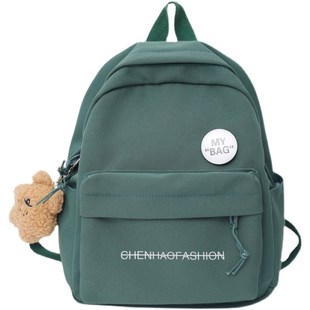 小型双肩包帆布男女小号书包大学生简约纯色背包迷你轻便小巧旅游