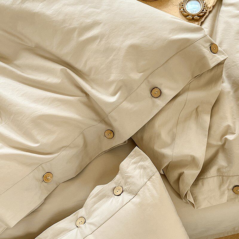 简约纯色全棉水洗棉四件套纽扣款1D00被套床笠款床单床上用品4,居家布艺,蜀绣,淘宝优惠券,粉丝福利购,淘宝优惠卷