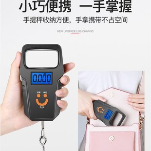 称家用小型防骗称50kg挂钩钓鱼快递称 迷你电子手提秤高精度便携式