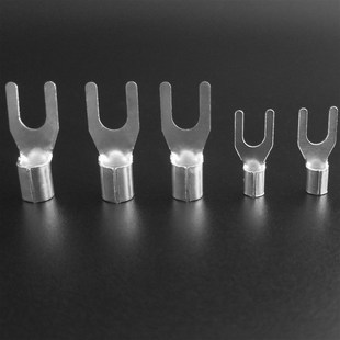 UT1.5 6冷压接线端子U型Y线鼻子裸铜端头O叉型镀银快速连接器线耳