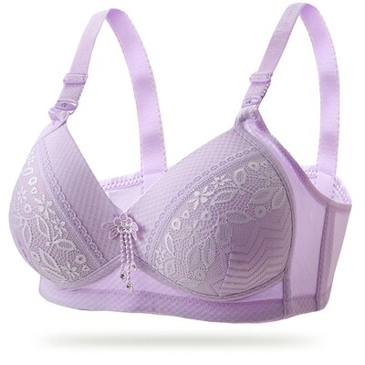 中年妇女无钢圈全棉薄款透气妈妈内衣文胸中老年女士聚拢胸罩夏季