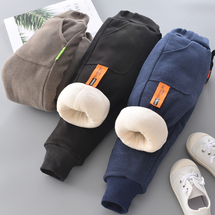 儿童棉裤加绒加厚男童p裤子外穿女童保暖长裤中小童休闲裤宝宝冬