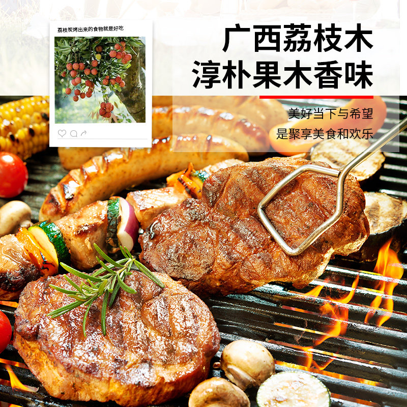 果木炭烧烤木炭家用无烟烧烤碳专用室内纯木炭商用菊w花荔枝原木