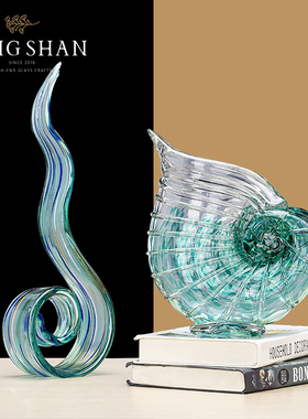 创意海螺轻奢客厅家居装饰品北欧现代简约样板间软装玄关摆设品