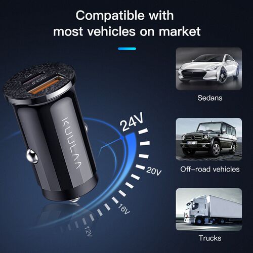 Mini USB Car Charger Quick Charge 4.0 PD 3.0 36W Fast Chargi