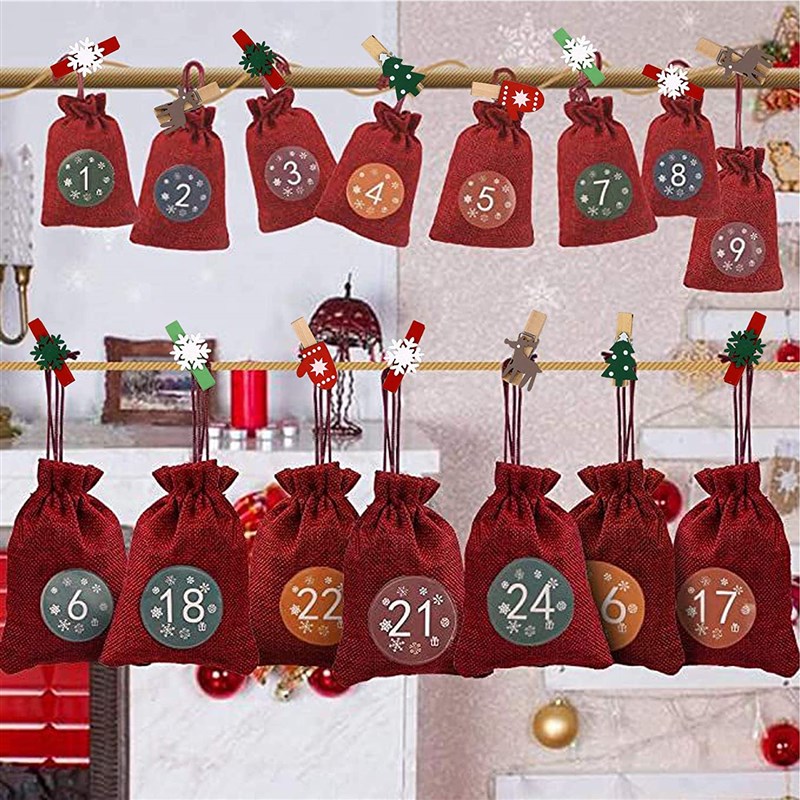 极速10pcs Christmas Wooden Clips New Year Party Decoration