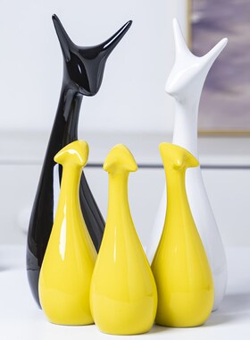 三口四口五口之家客厅摆件陶瓷家居酒柜电视柜房间装饰品桌上摆饰