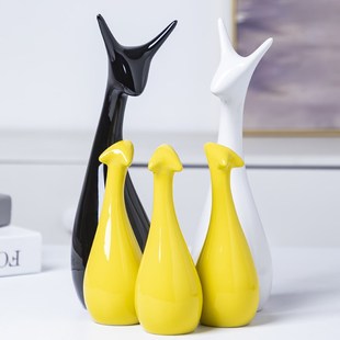 三口四口五口之家客厅摆件陶瓷家居酒柜电视柜房间装饰品桌上摆饰