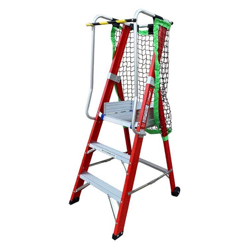 移动加厚爬梯登高带轮子绝缘平台人字梯子折叠工程梯家用扶手图片