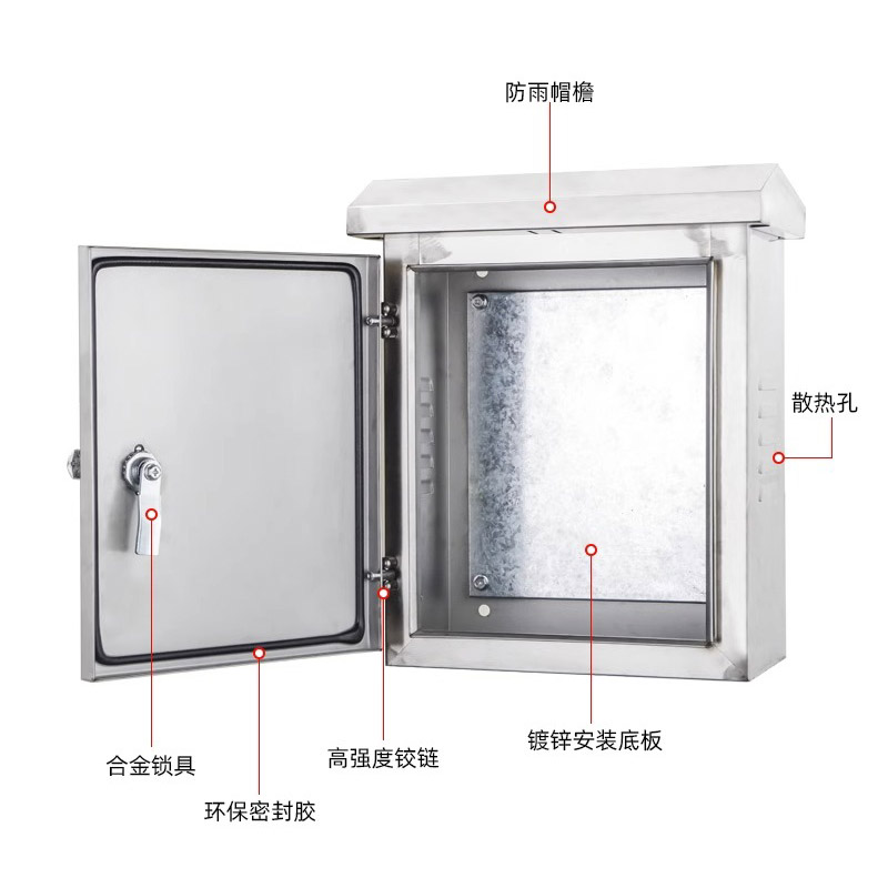 不锈钢配电箱家用强电表箱盒柜z明装暗控制户外防雨防水监控室外