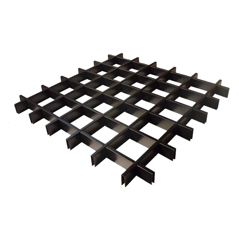 黑色铝格栅铁格栅吊顶材料自装天花装饰网格横方格木纹色铝方通i.