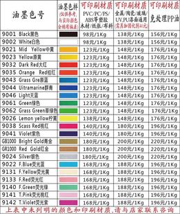 新品 丝印c油墨丝网印刷金属自干移印机环保黑色玻璃白色PP金色塑