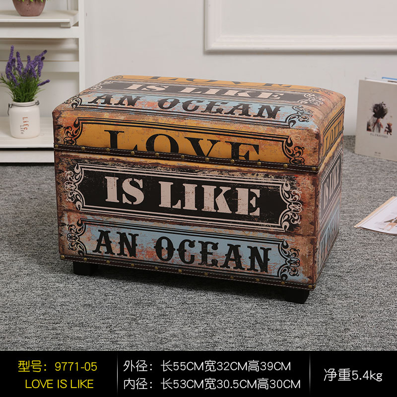 美式复古多功能收纳凳储物凳木箱可坐家用门口换鞋凳墩子凳小凳子